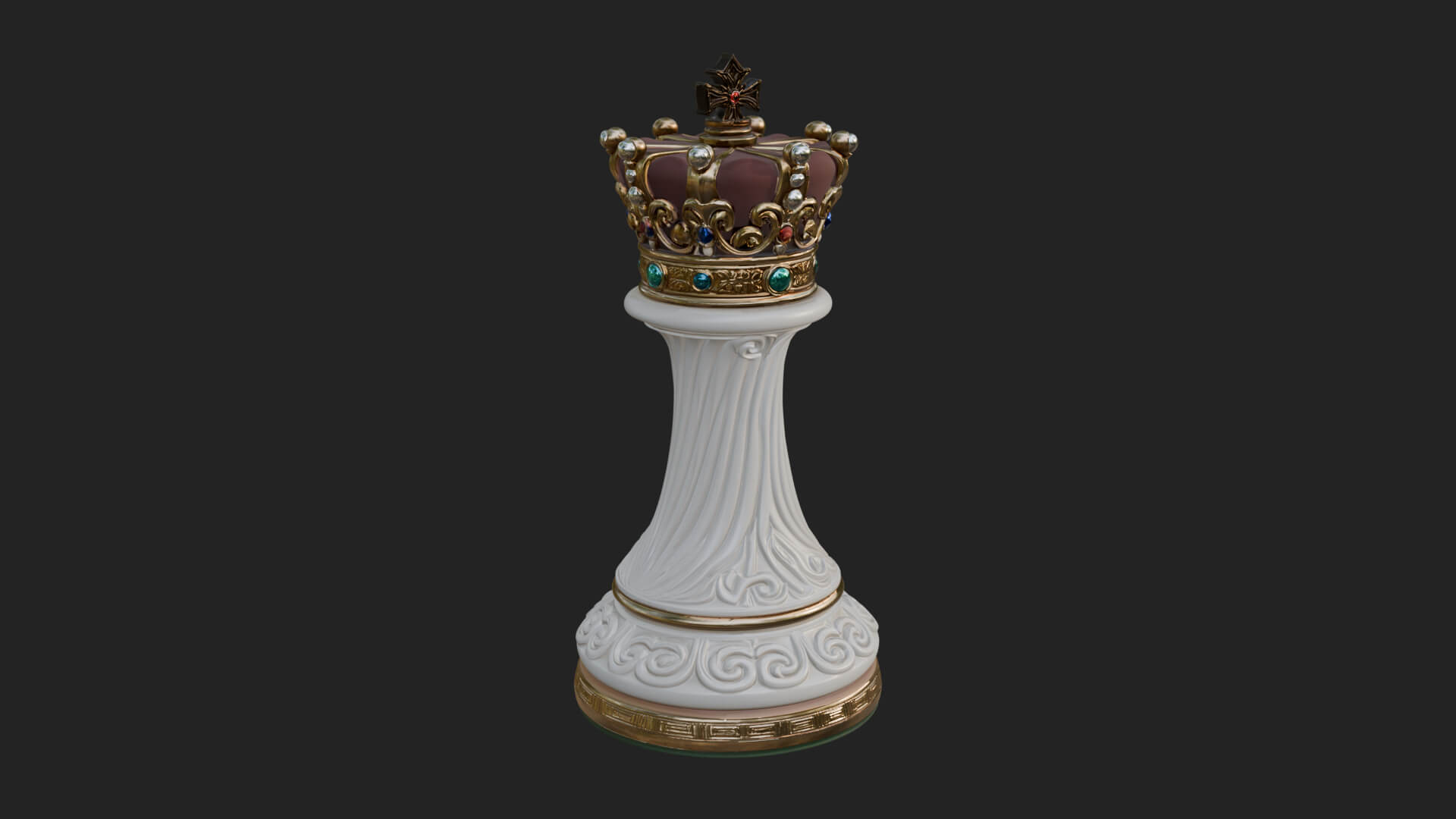 Ornate Chess Piece Statue Design 147 3D Print Model 3D Model