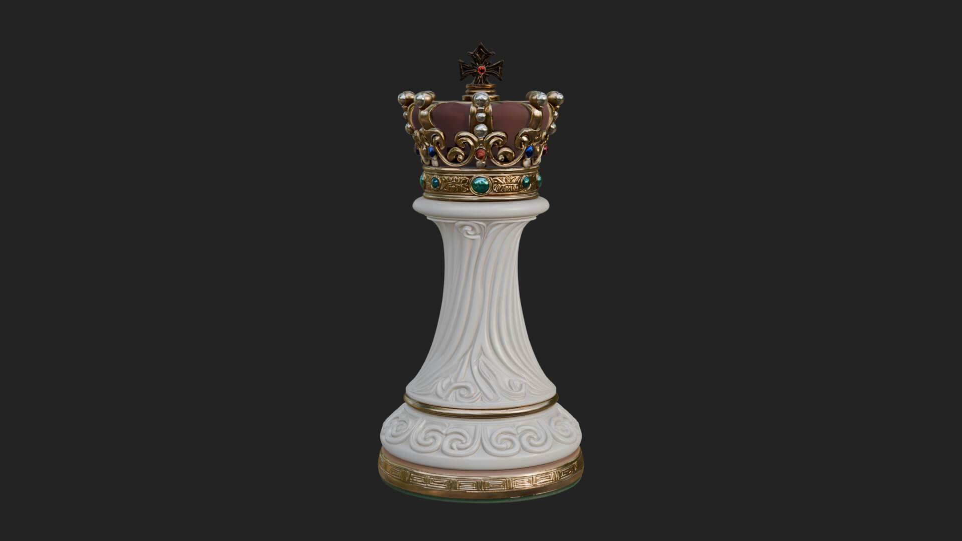 Ornate Chess Piece Statue Design 147 3D Print Model 3D Model