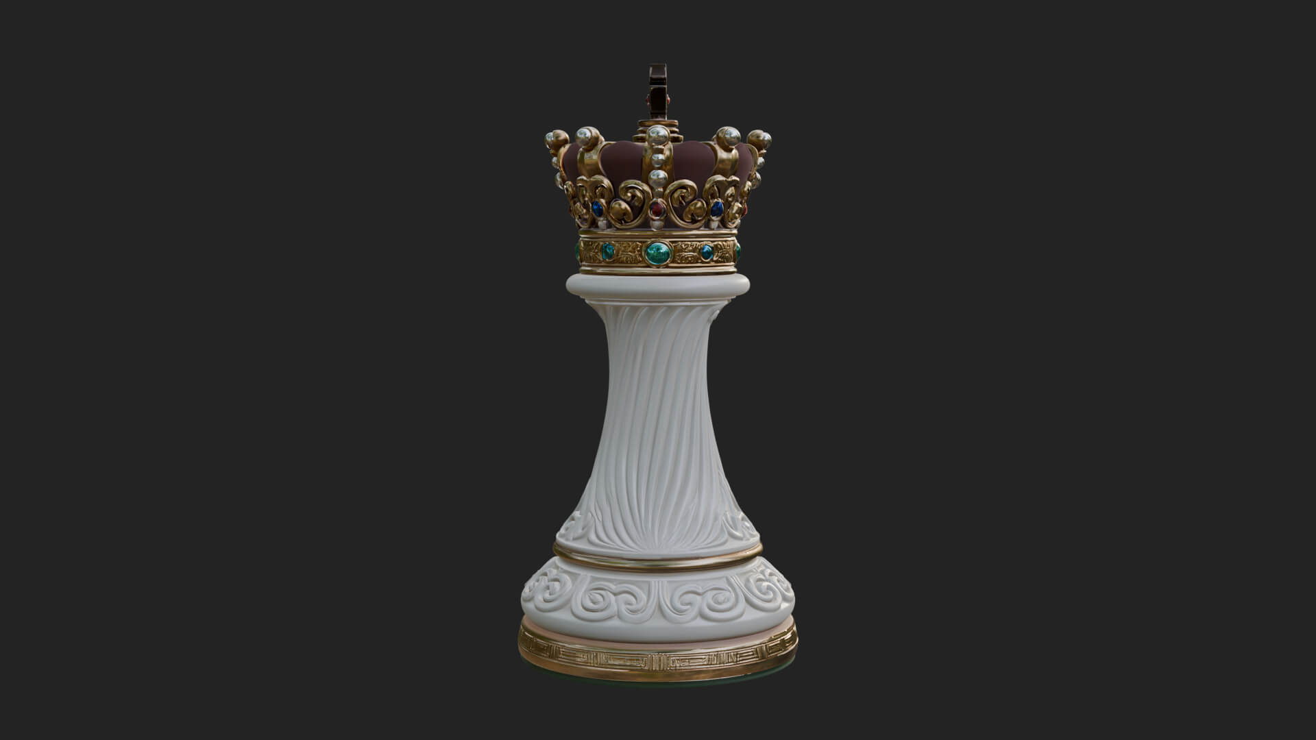 Ornate Chess Piece Statue Design 147 3D Print Model 3D Model