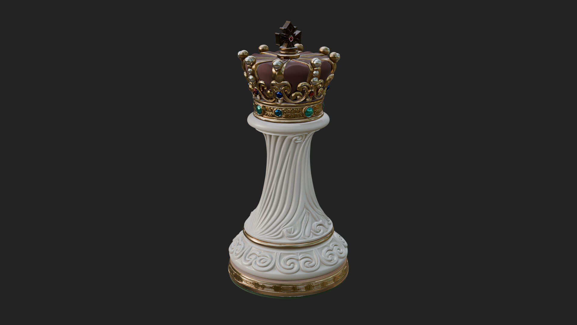 Ornate Chess Piece Statue Design 147 3D Print Model 3D Model