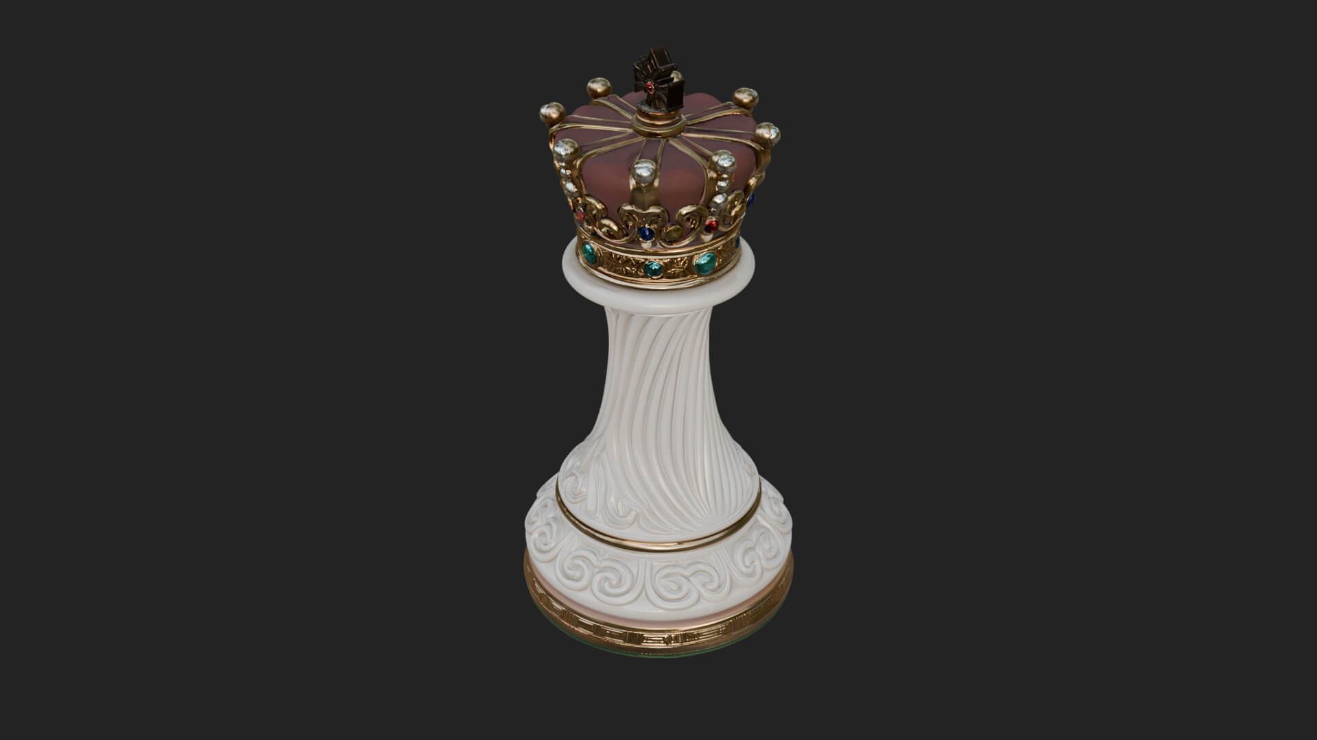 Ornate Chess Piece Statue Design 147 3D Print Model 3D Model