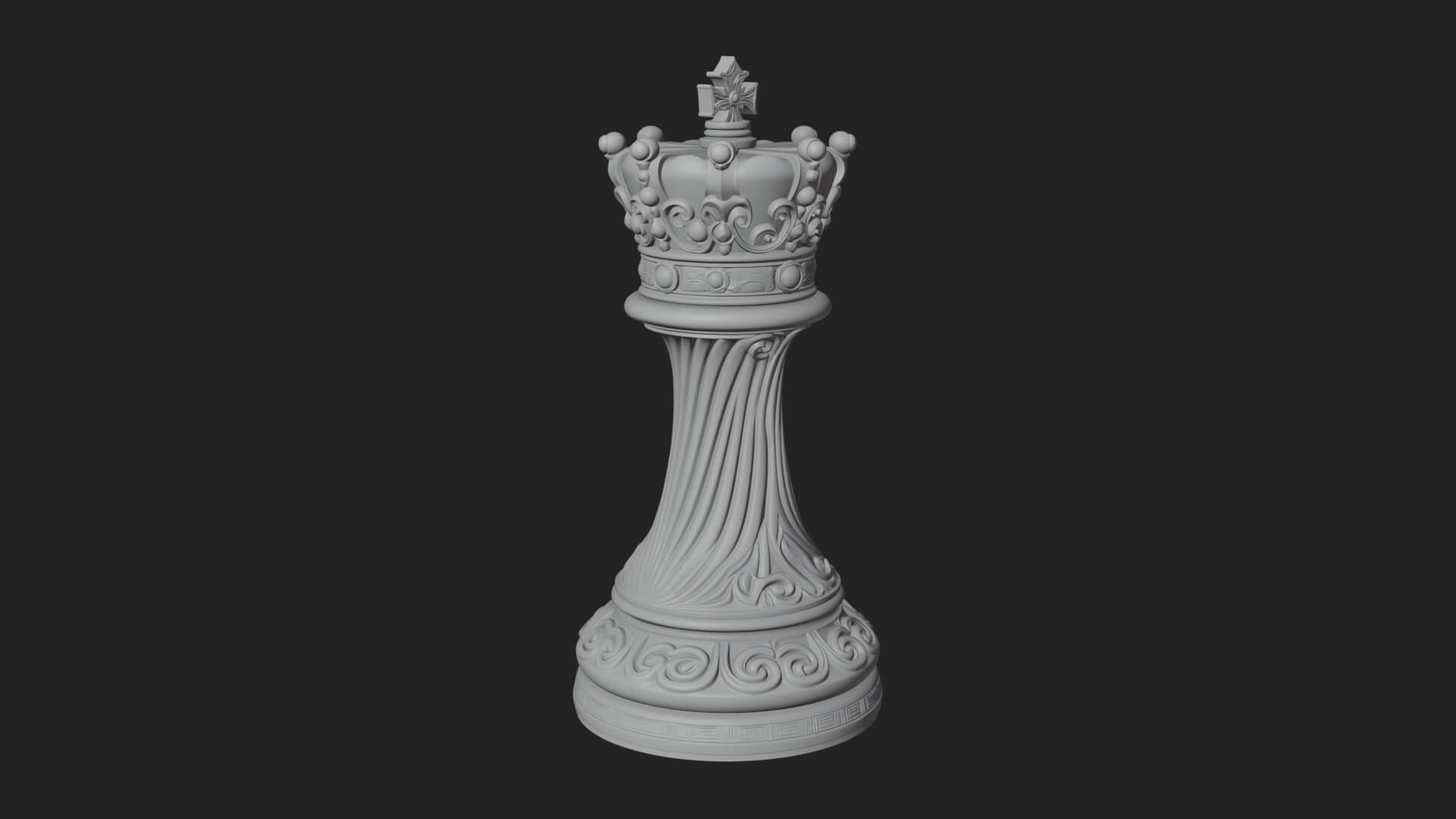 Ornate Chess Piece Statue Design 147 3D Print Model 3D Model