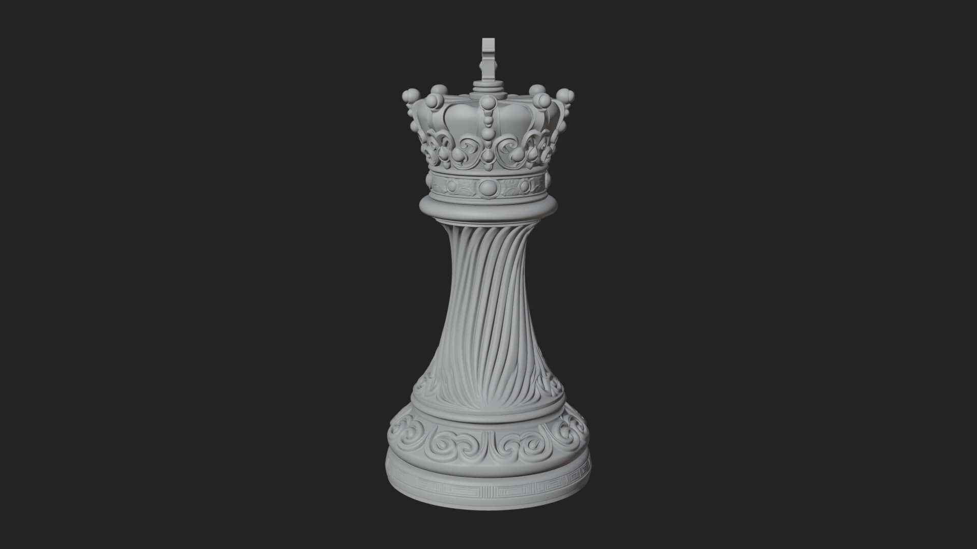 Ornate Chess Piece Statue Design 147 3D Print Model 3D Model