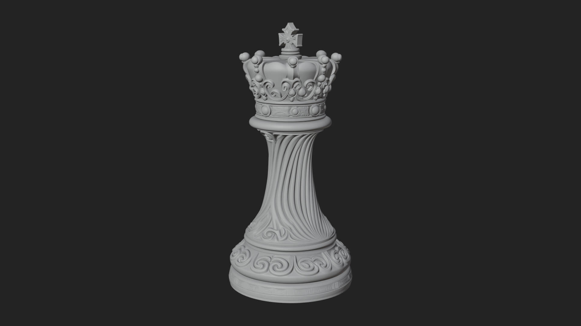 Ornate Chess Piece Statue Design 147 3D Print Model 3D Model
