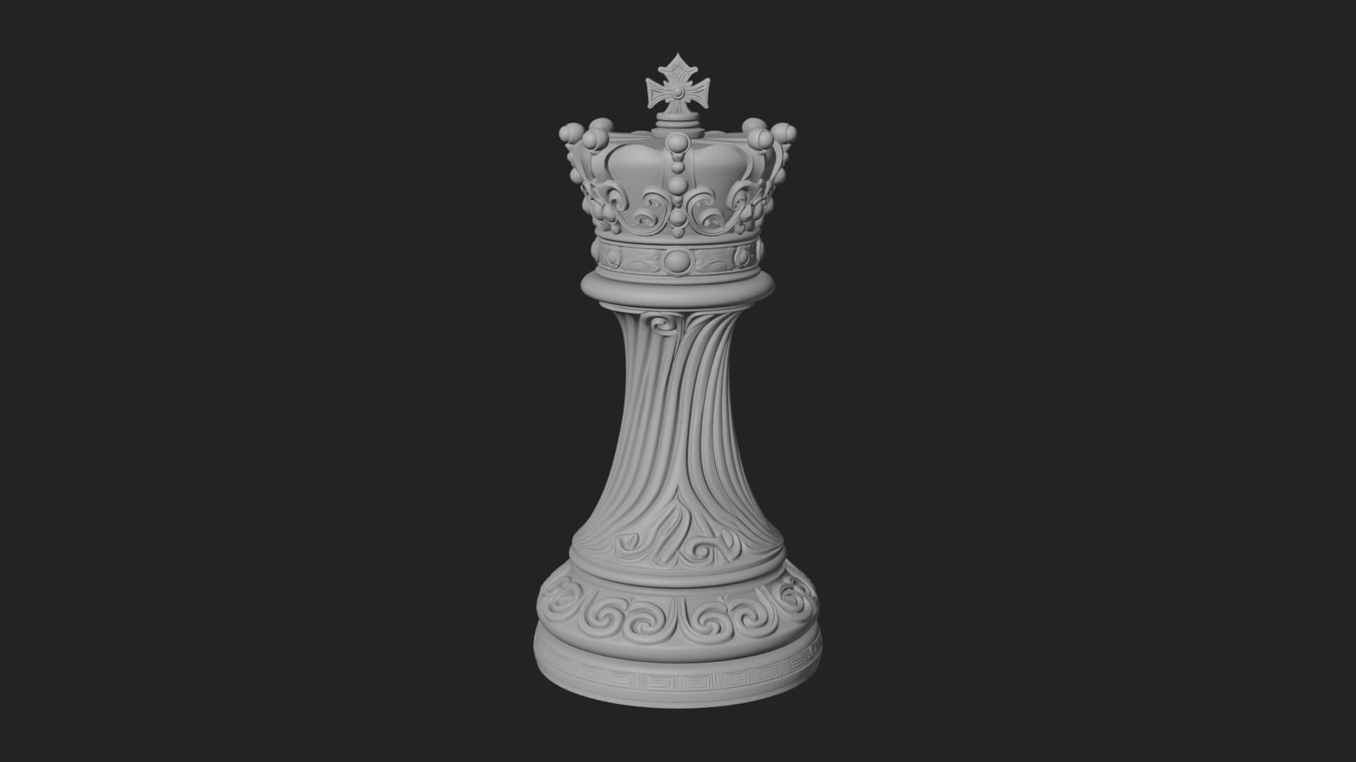 Ornate Chess Piece Statue Design 147 3D Print Model 3D Model