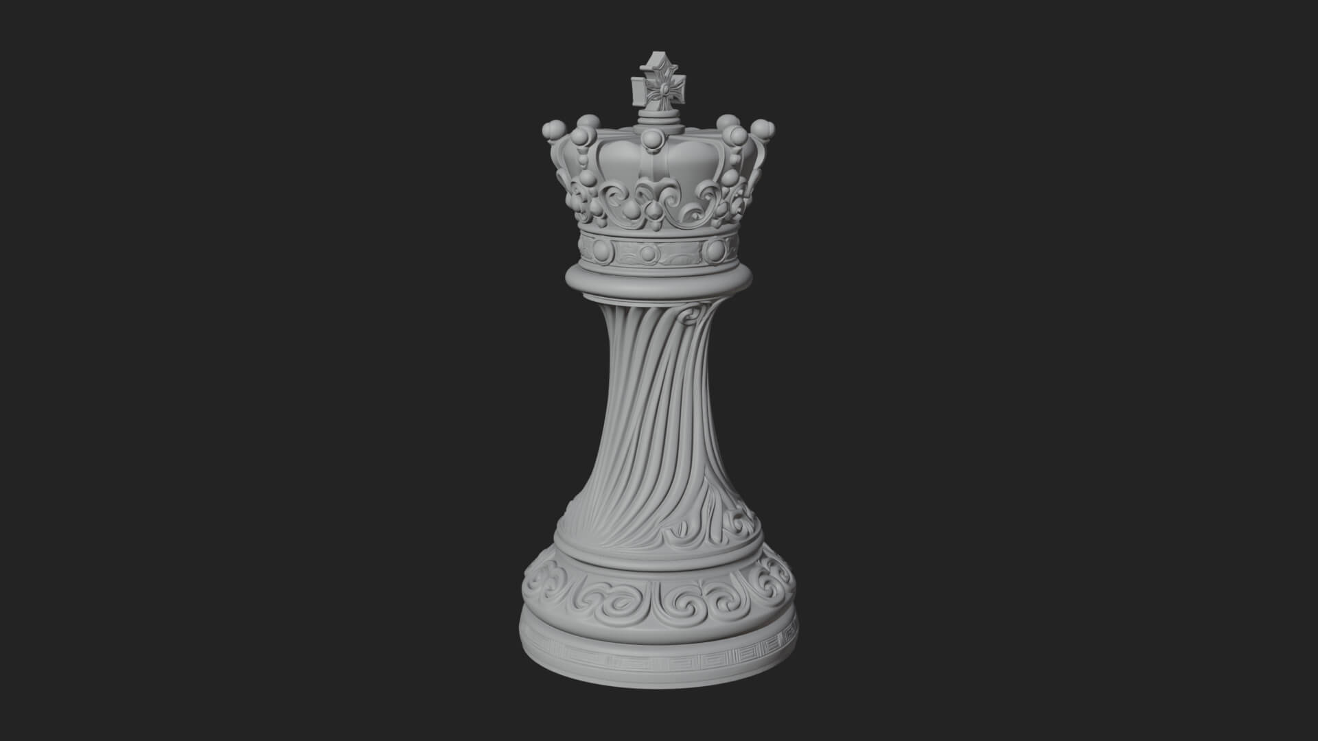 Ornate Chess Piece Statue Design 147 3D Print Model 3D Model