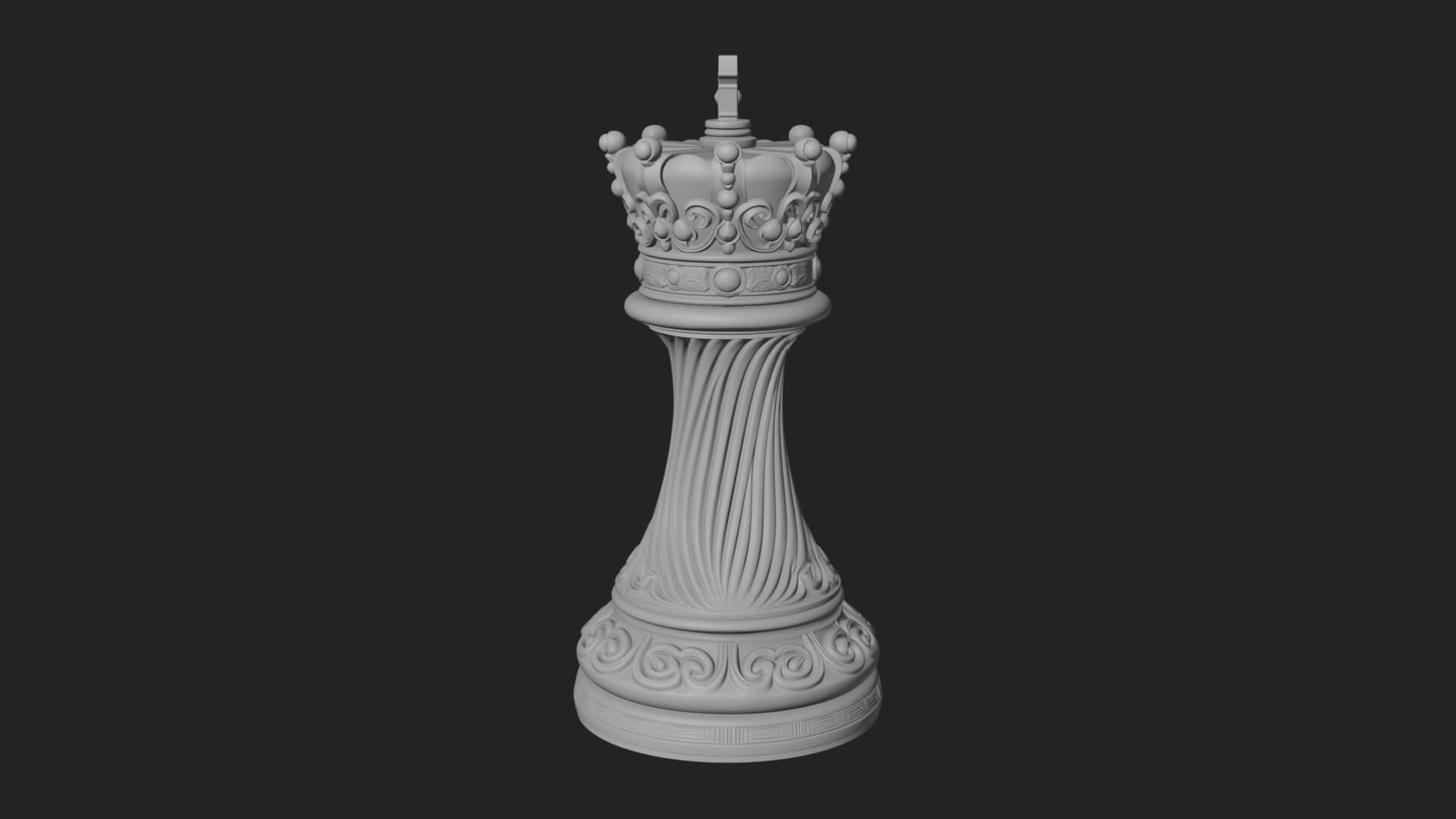 Ornate Chess Piece Statue Design 147 3D Print Model 3D Model