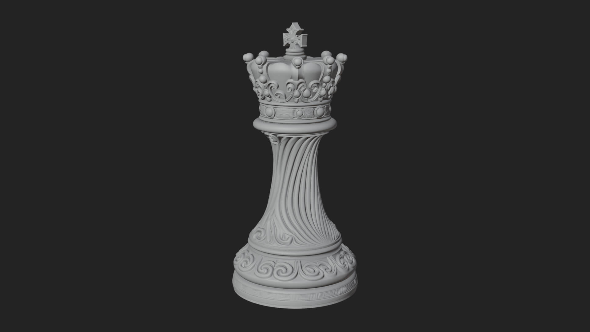 Ornate Chess Piece Statue Design 147 3D Print Model 3D Model