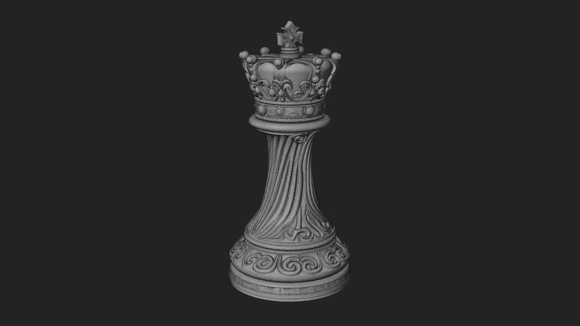 Ornate Chess Piece Statue Design 147 3D Print Model 3D Model