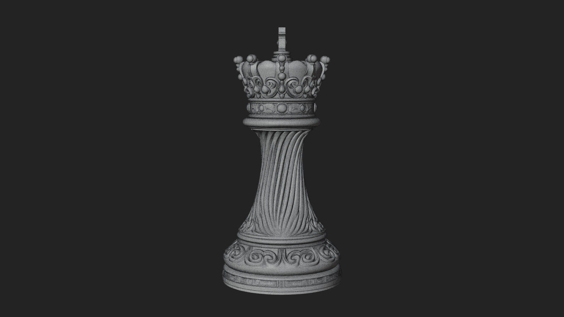 Ornate Chess Piece Statue Design 147 3D Print Model 3D Model