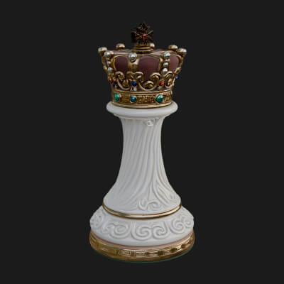 Ornate Chess Piece Statue Design 147 3D Print Model