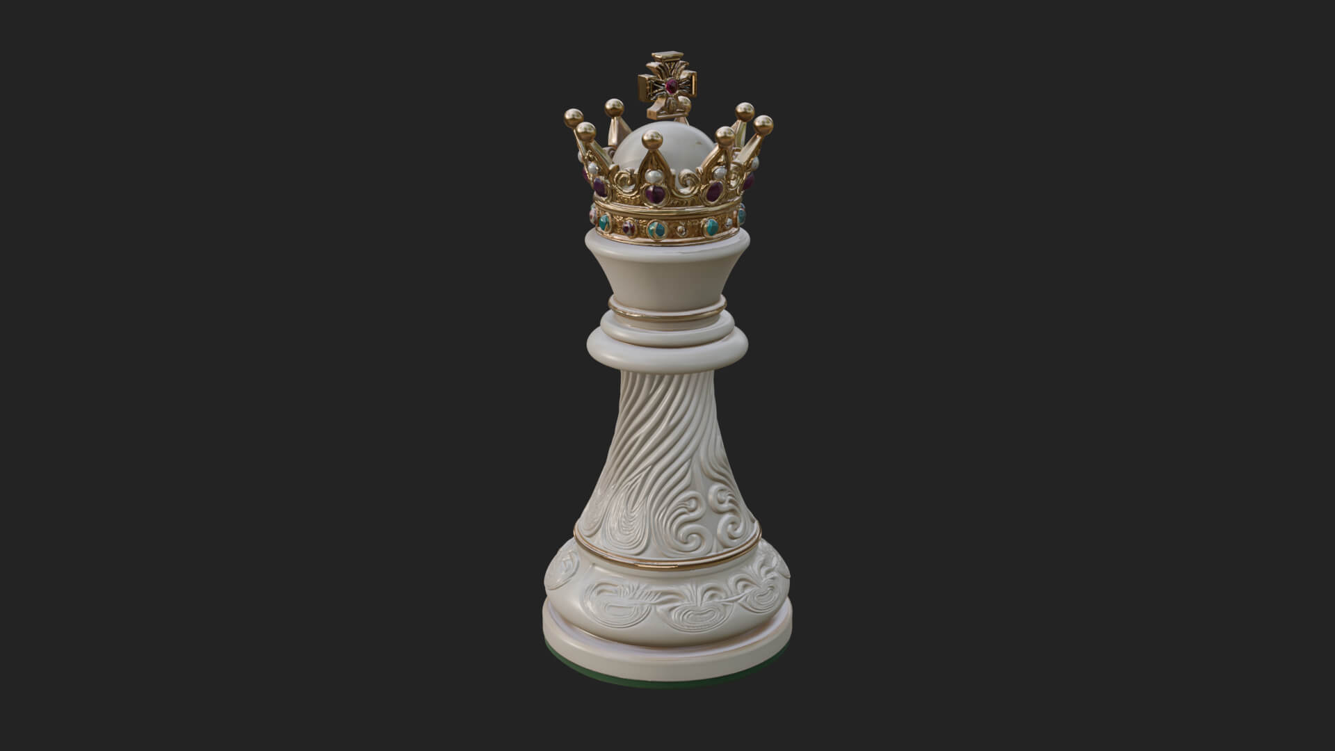 Ornate Chess Piece Statue Design 148 3D Print Model 3D Model