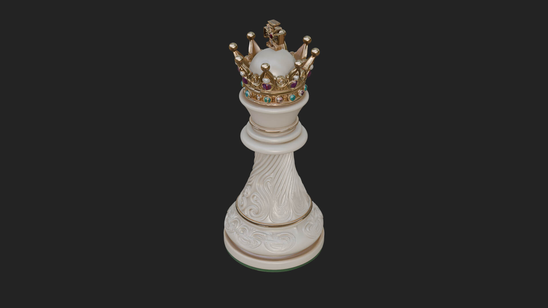 Ornate Chess Piece Statue Design 148 3D Print Model 3D Model