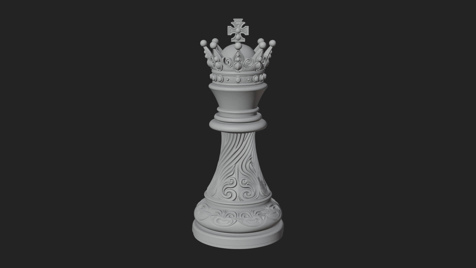 Ornate Chess Piece Statue Design 148 3D Print Model 3D Model