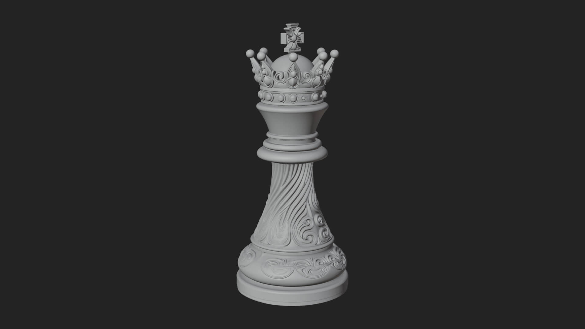 Ornate Chess Piece Statue Design 148 3D Print Model 3D Model