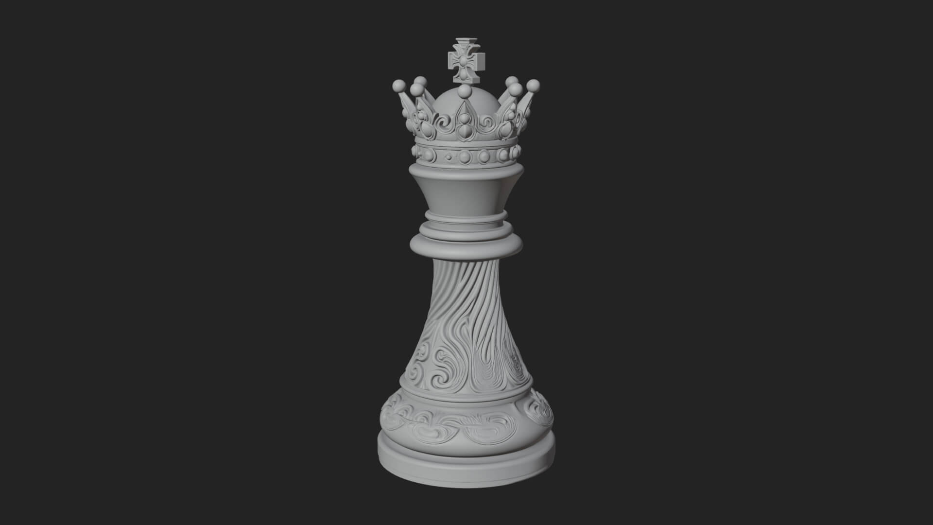 Ornate Chess Piece Statue Design 148 3D Print Model 3D Model