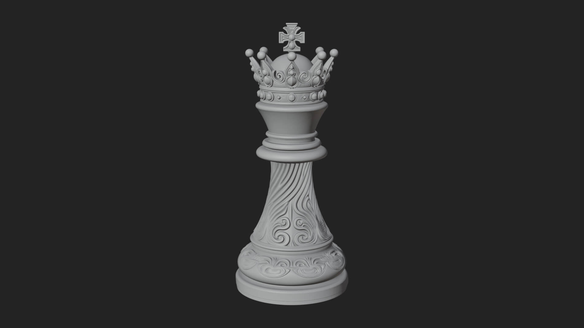 Ornate Chess Piece Statue Design 148 3D Print Model 3D Model