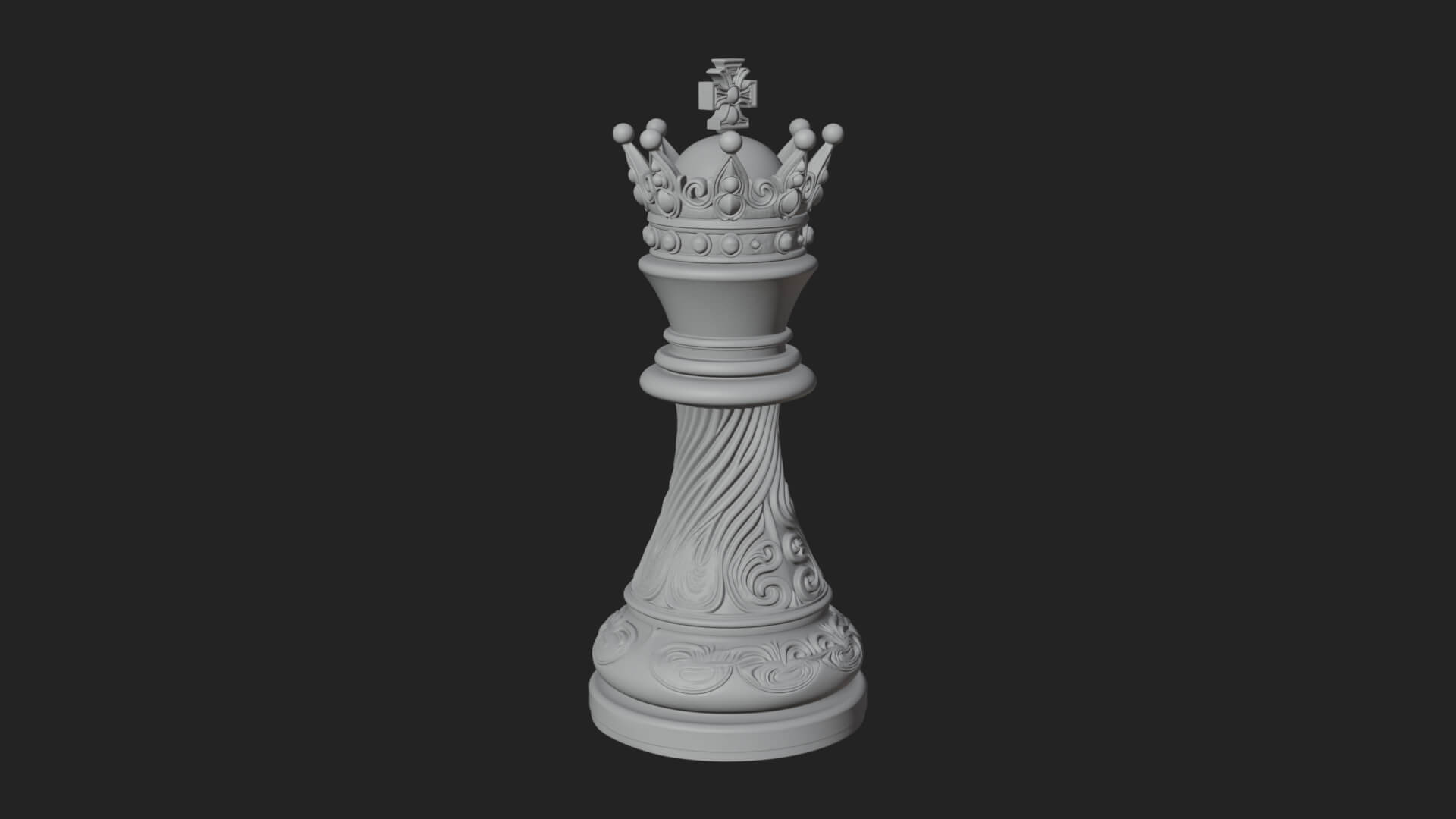 Ornate Chess Piece Statue Design 148 3D Print Model 3D Model