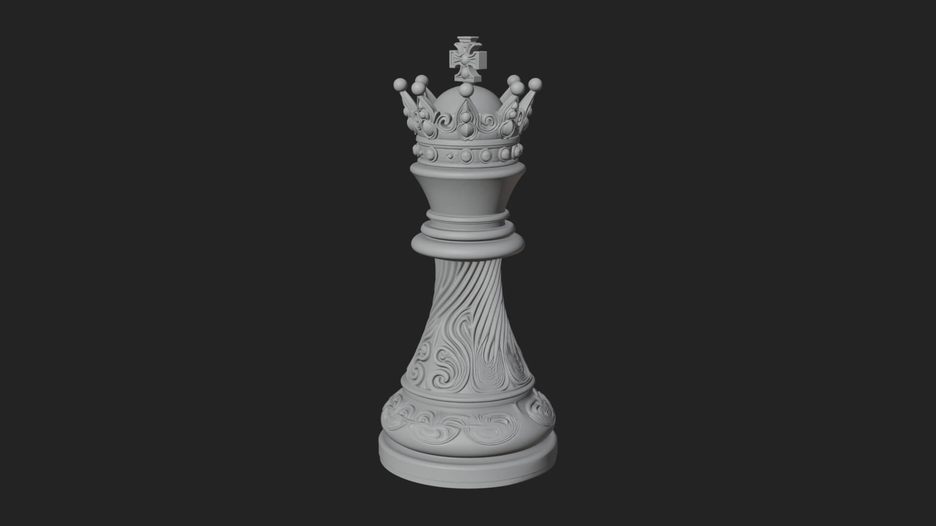 Ornate Chess Piece Statue Design 148 3D Print Model 3D Model