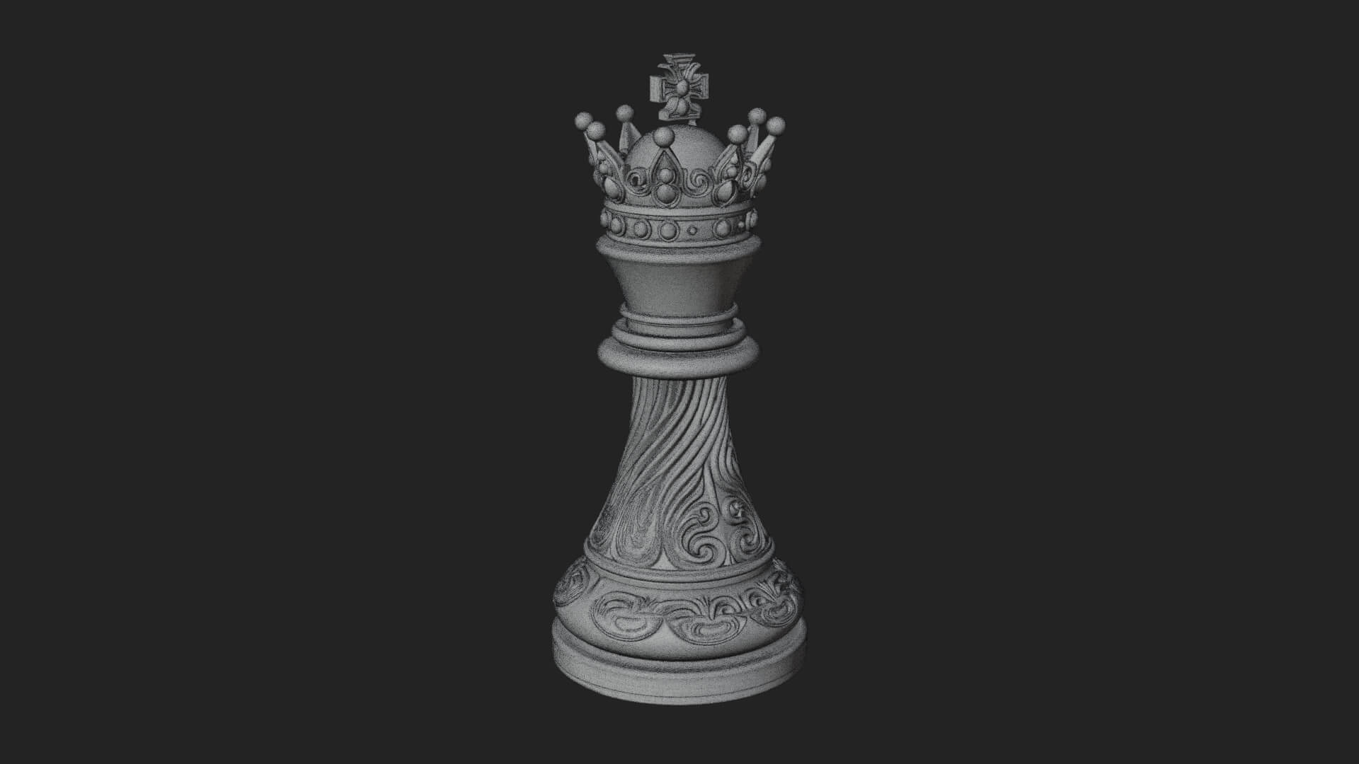 Ornate Chess Piece Statue Design 148 3D Print Model 3D Model