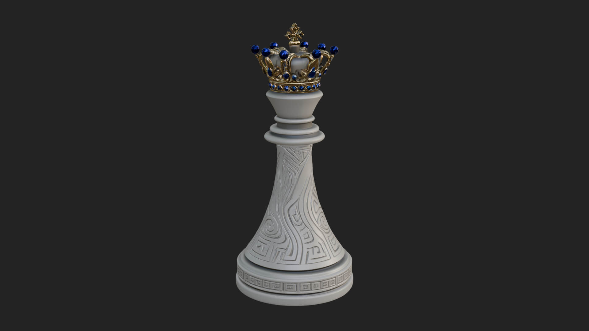 Ornate Chess Piece Statue Design 149 3D Print Model 3D Model