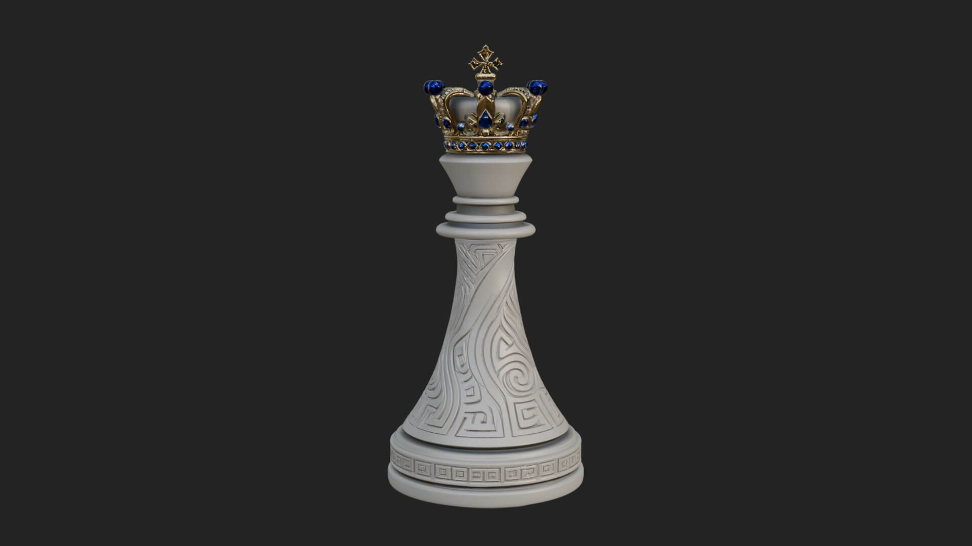 Ornate Chess Piece Statue Design 149 3D Print Model 3D Model