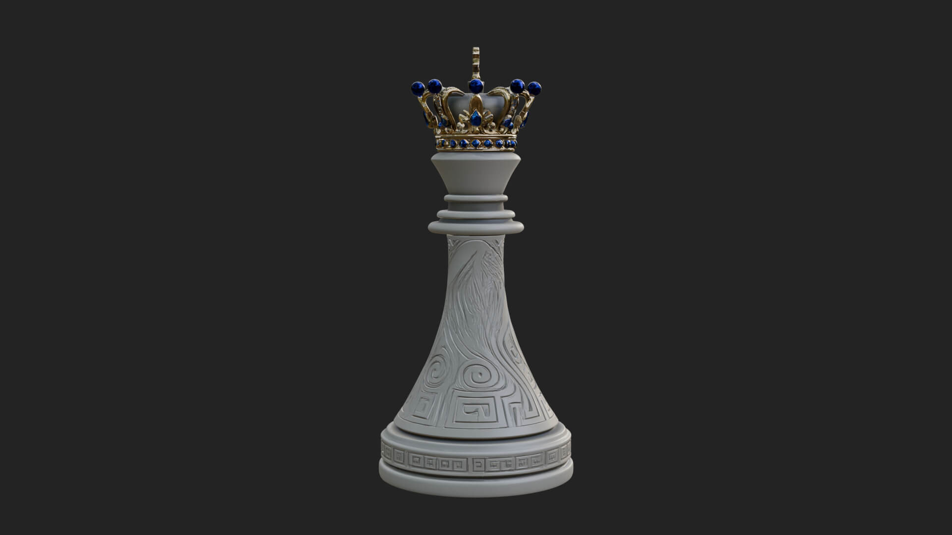 Ornate Chess Piece Statue Design 149 3D Print Model 3D Model