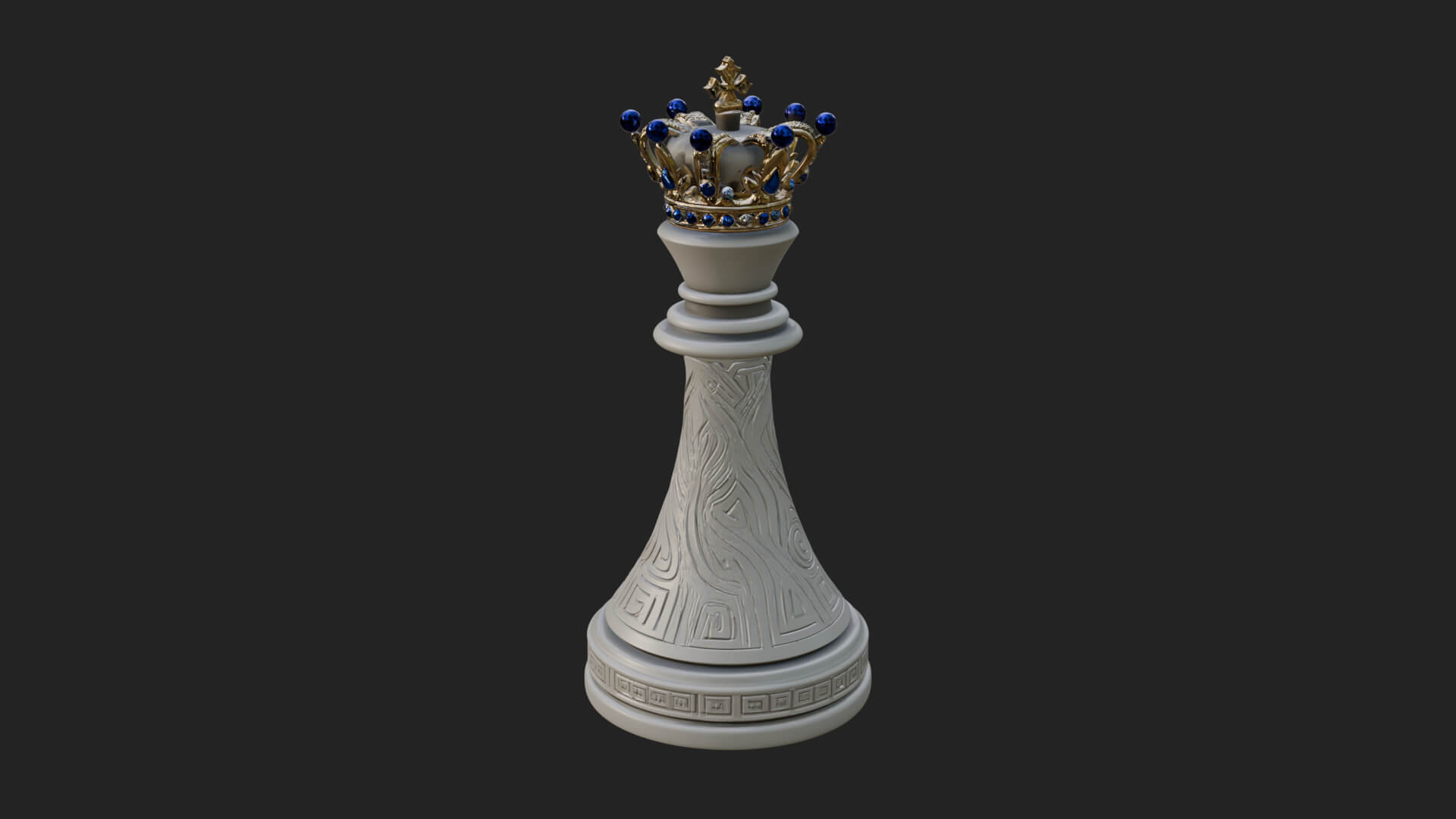 Ornate Chess Piece Statue Design 149 3D Print Model 3D Model