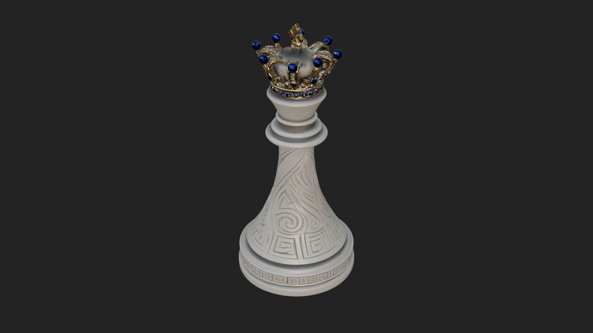 Ornate Chess Piece Statue Design 149 3D Print Model 3D Model