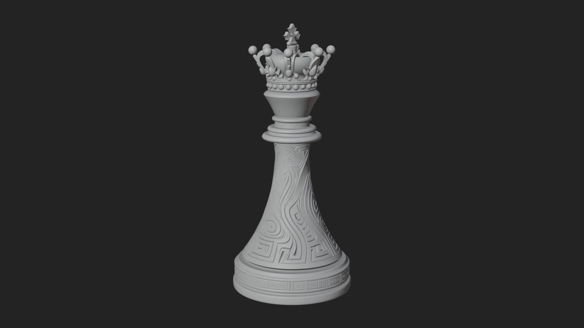 Ornate Chess Piece Statue Design 149 3D Print Model 3D Model