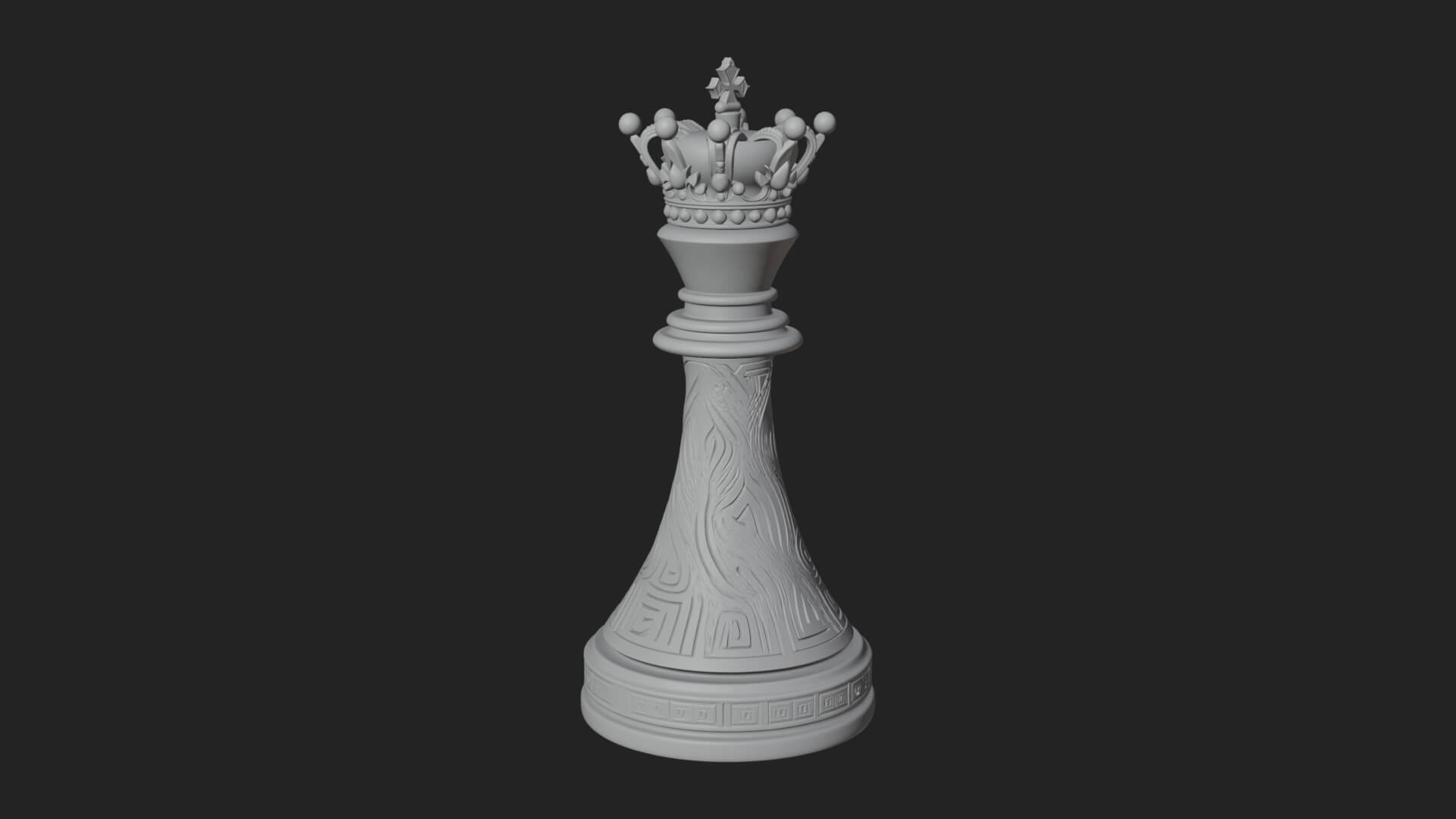 Ornate Chess Piece Statue Design 149 3D Print Model 3D Model