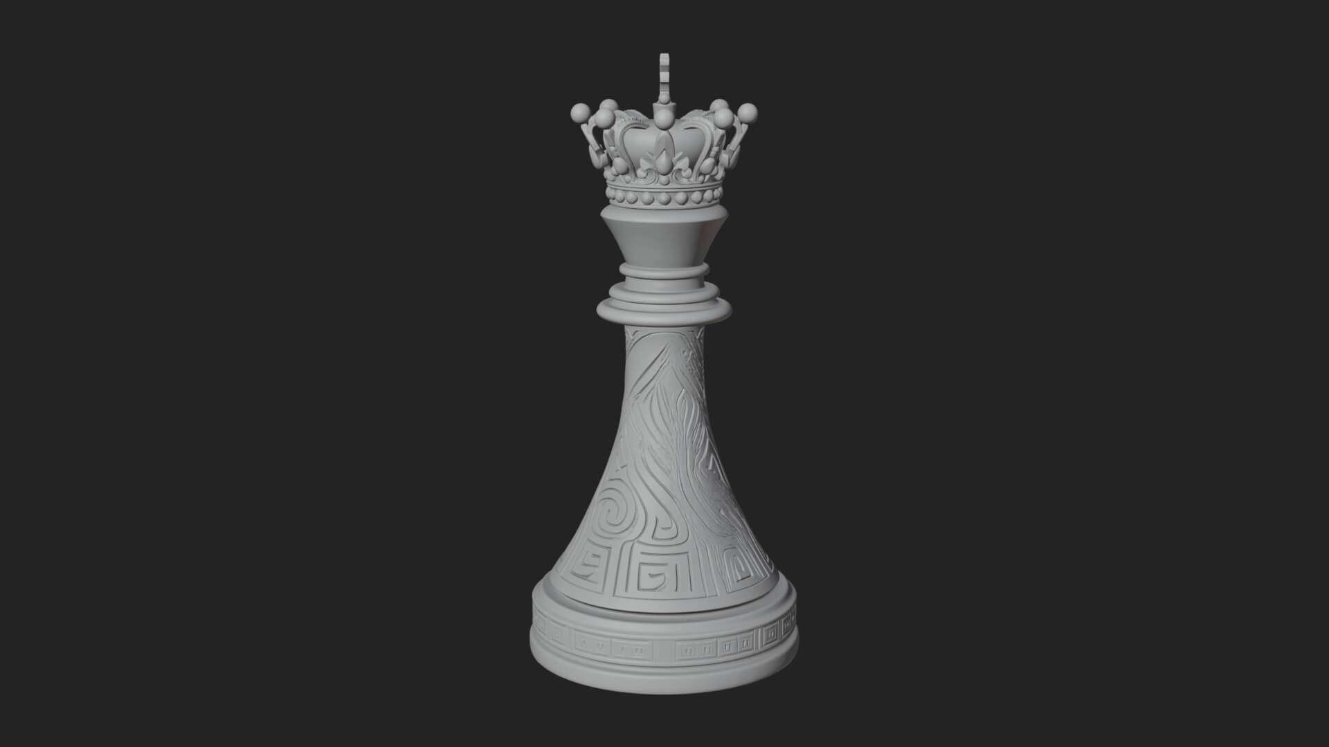 Ornate Chess Piece Statue Design 149 3D Print Model 3D Model