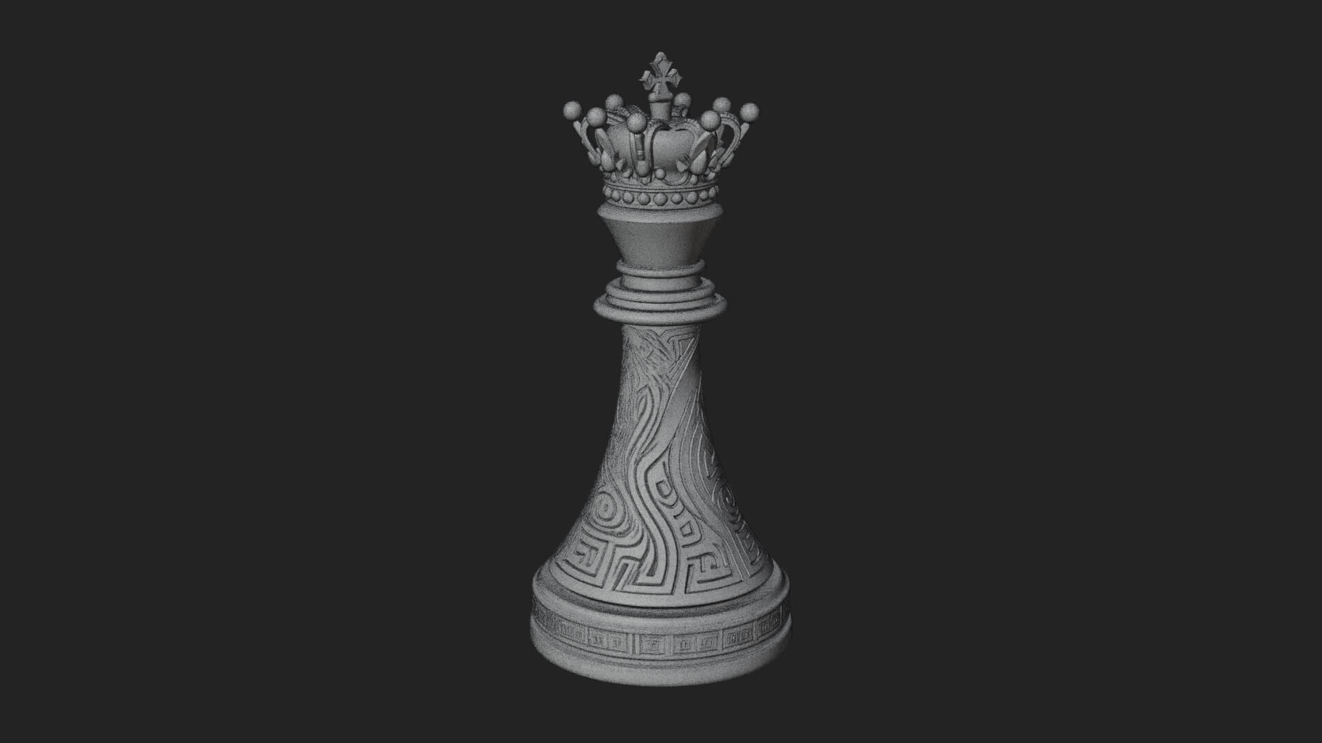 Ornate Chess Piece Statue Design 149 3D Print Model 3D Model