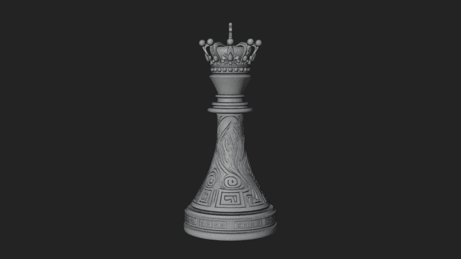 Ornate Chess Piece Statue Design 149 3D Print Model 3D Model