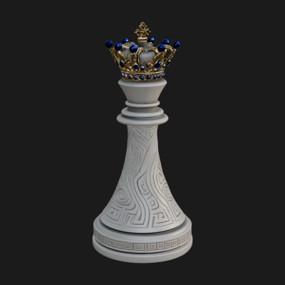 Ornate Chess Piece Statue Design 149 3D Print Model