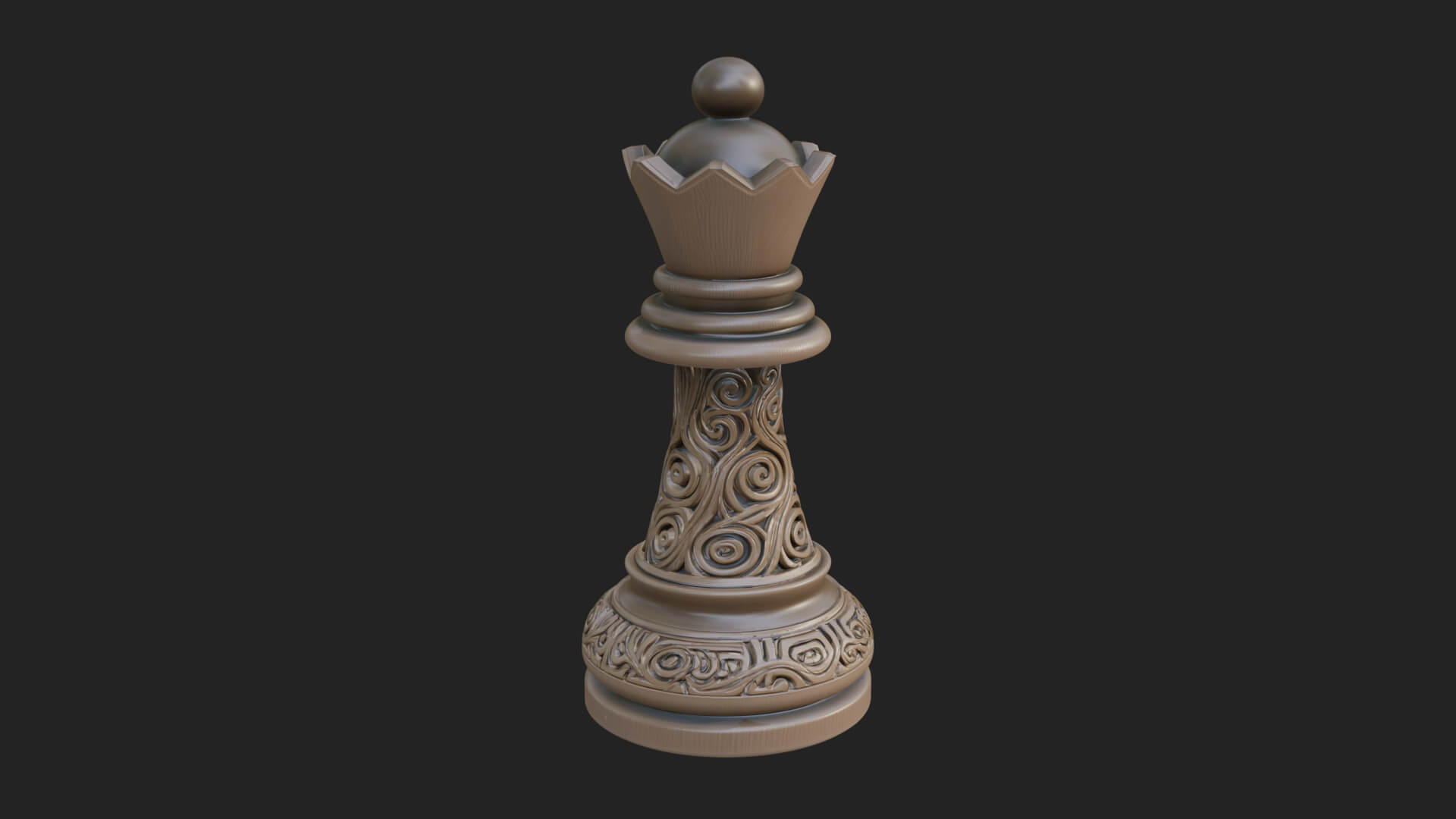 Ornate Chess Piece Statue Design 15 3D Print Model 3D Model