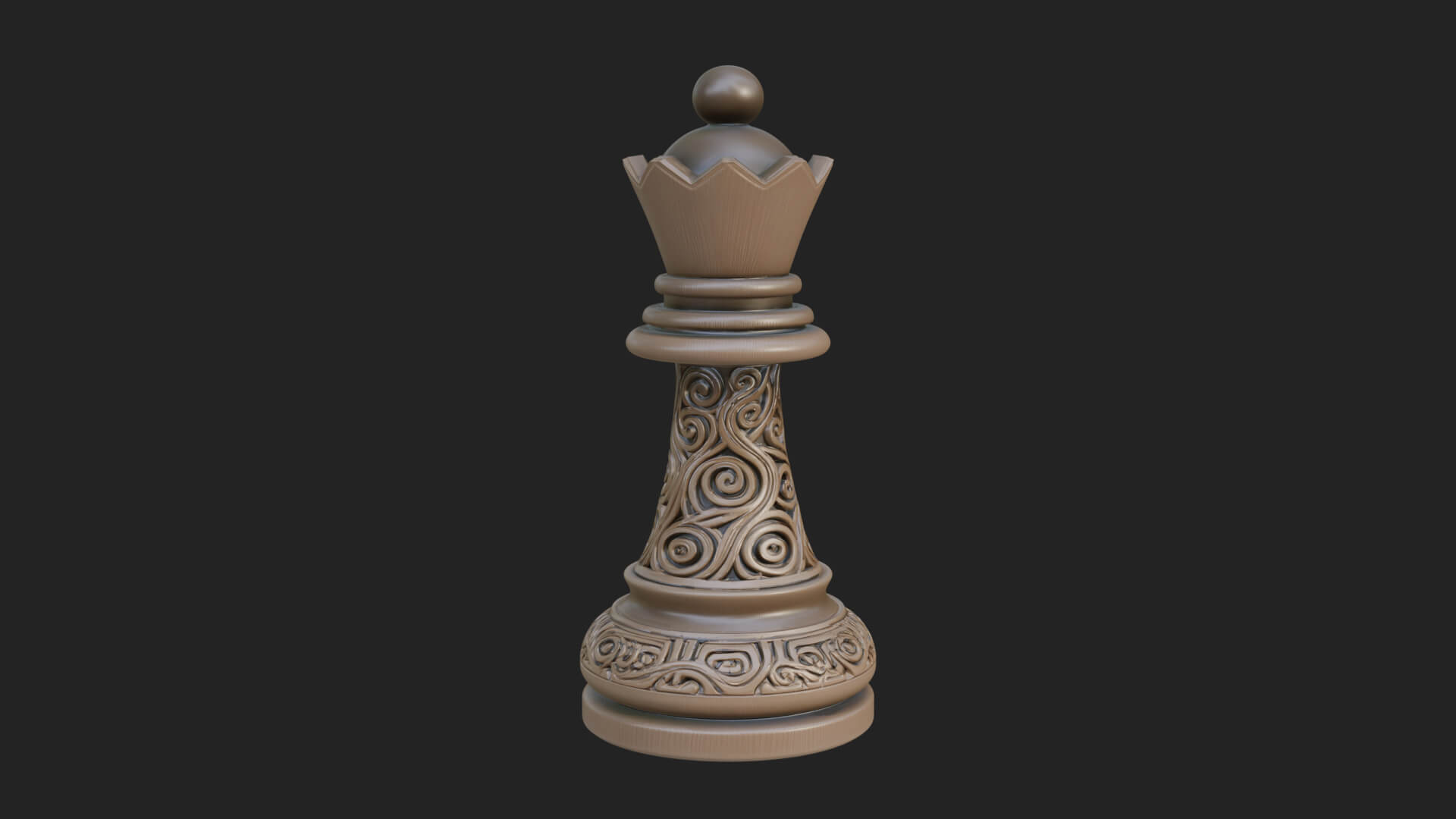 Ornate Chess Piece Statue Design 15 3D Print Model 3D Model