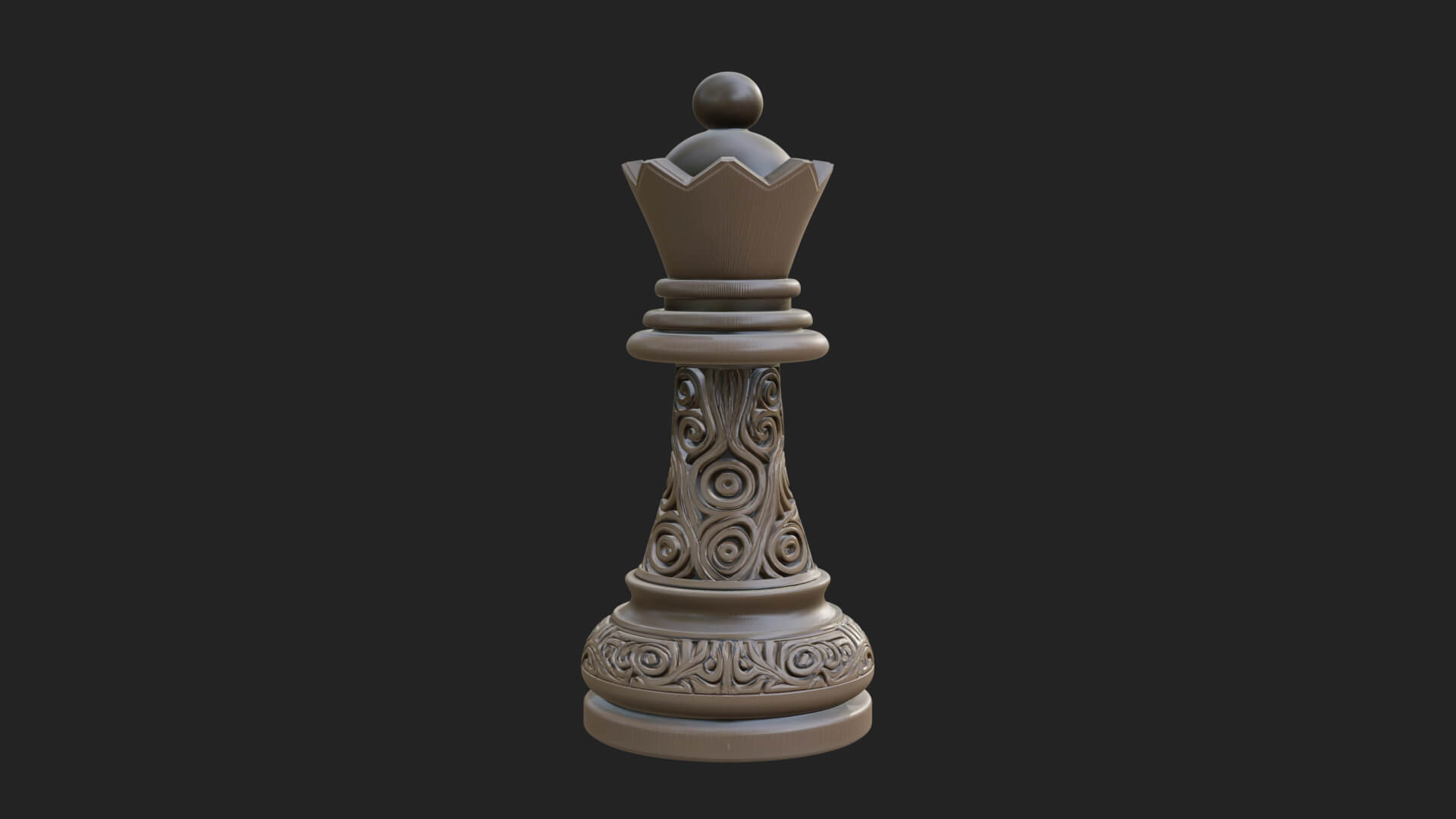 Ornate Chess Piece Statue Design 15 3D Print Model 3D Model