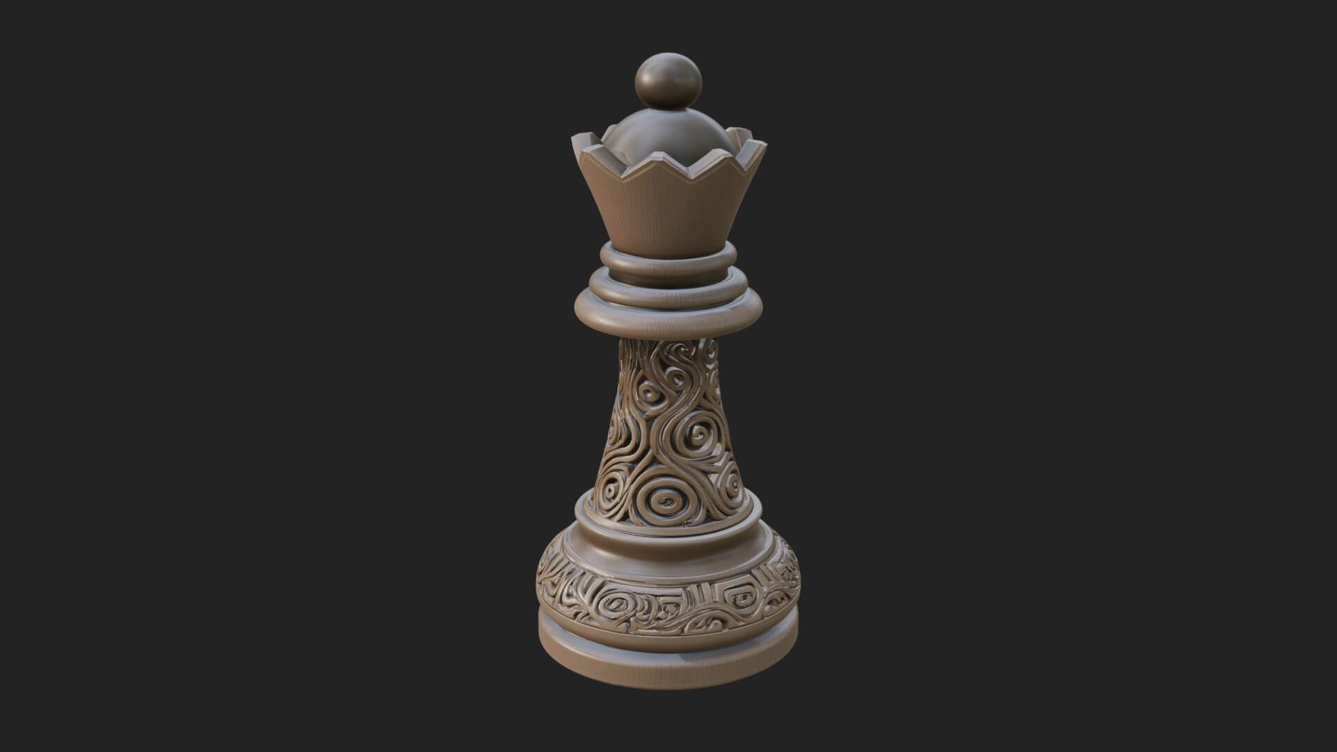 Ornate Chess Piece Statue Design 15 3D Print Model 3D Model