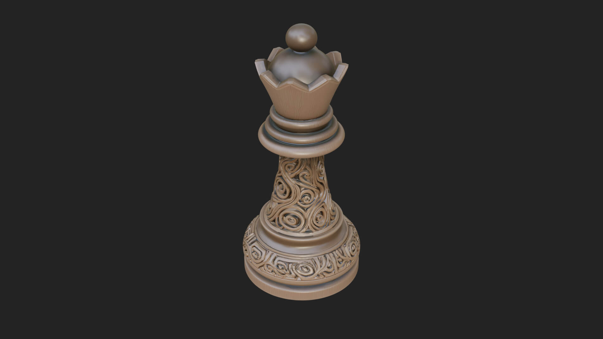 Ornate Chess Piece Statue Design 15 3D Print Model 3D Model