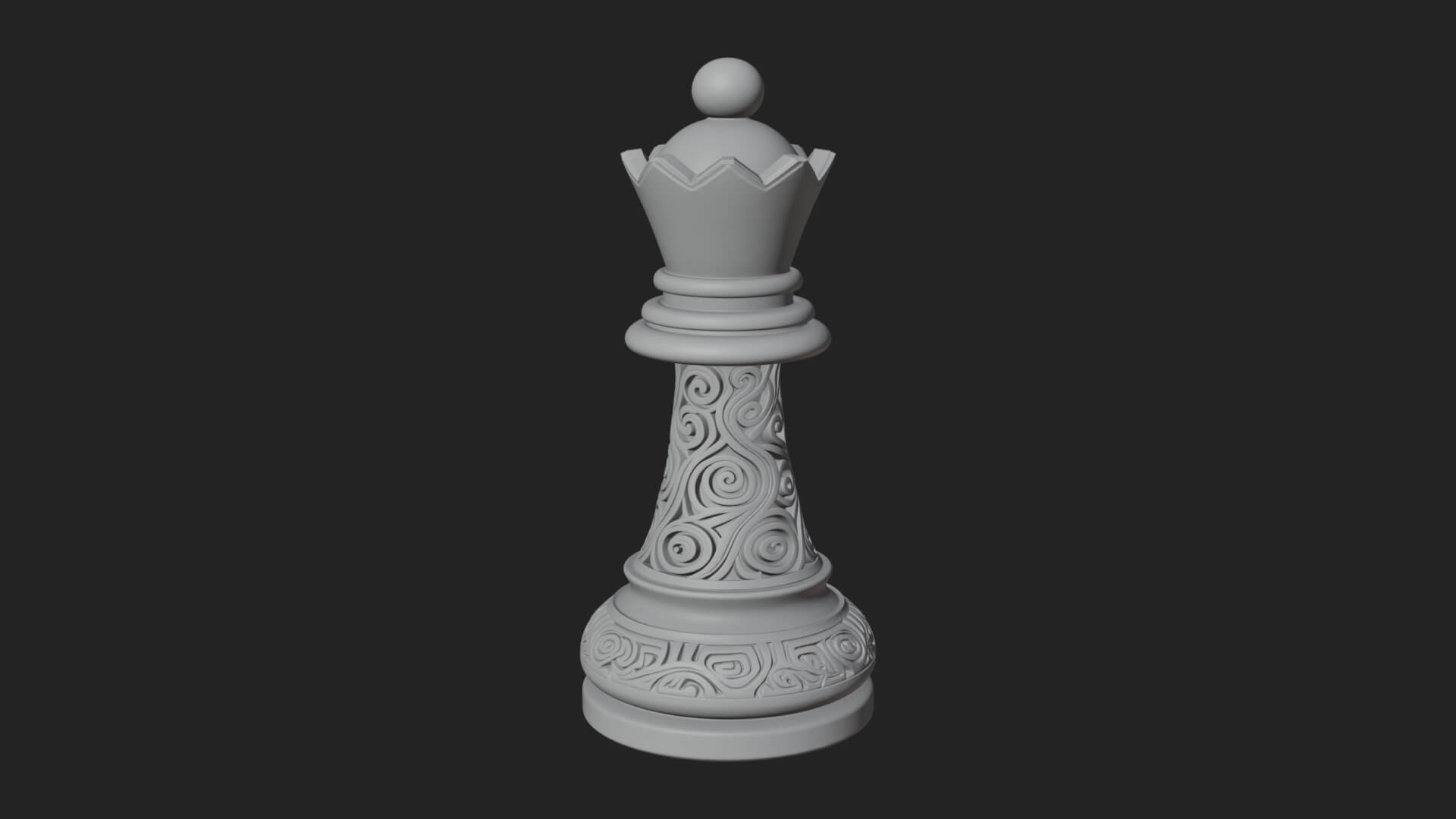 Ornate Chess Piece Statue Design 15 3D Print Model 3D Model