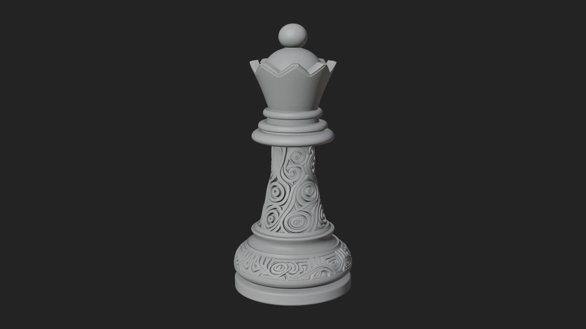 Ornate Chess Piece Statue Design 15 3D Print Model 3D Model