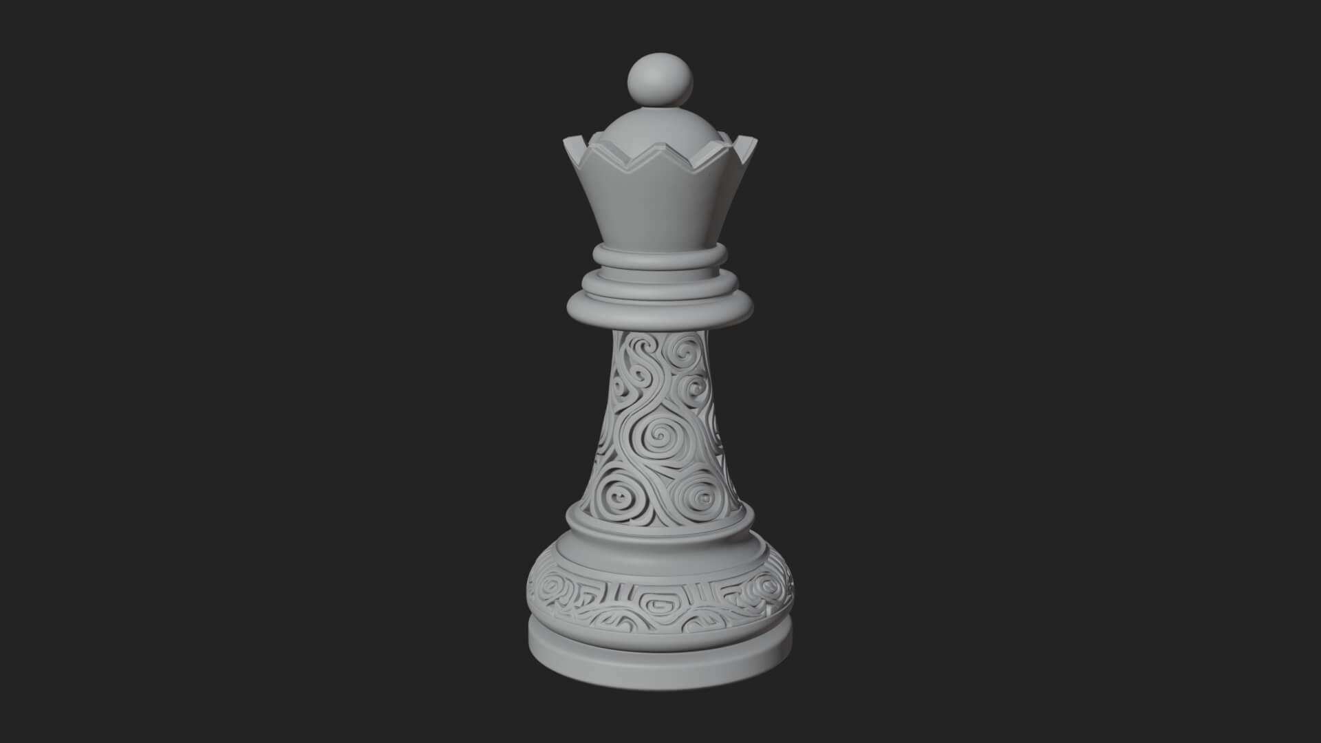 Ornate Chess Piece Statue Design 15 3D Print Model 3D Model