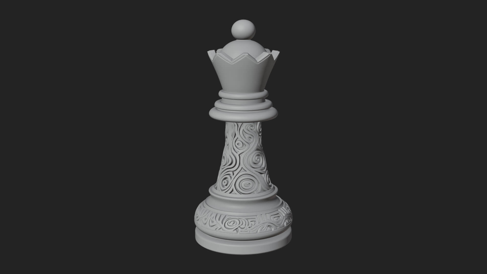 Ornate Chess Piece Statue Design 15 3D Print Model 3D Model