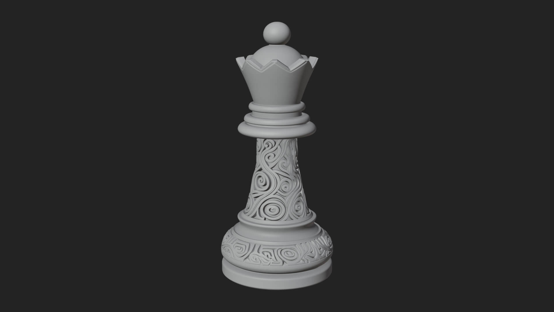Ornate Chess Piece Statue Design 15 3D Print Model 3D Model