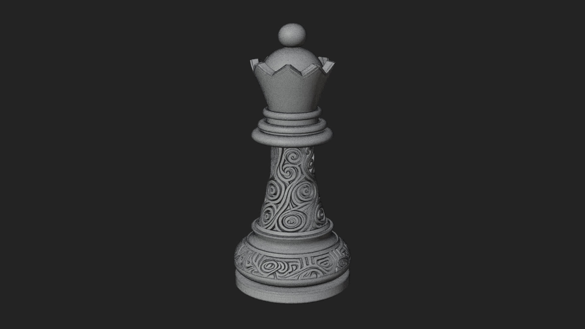 Ornate Chess Piece Statue Design 15 3D Print Model 3D Model