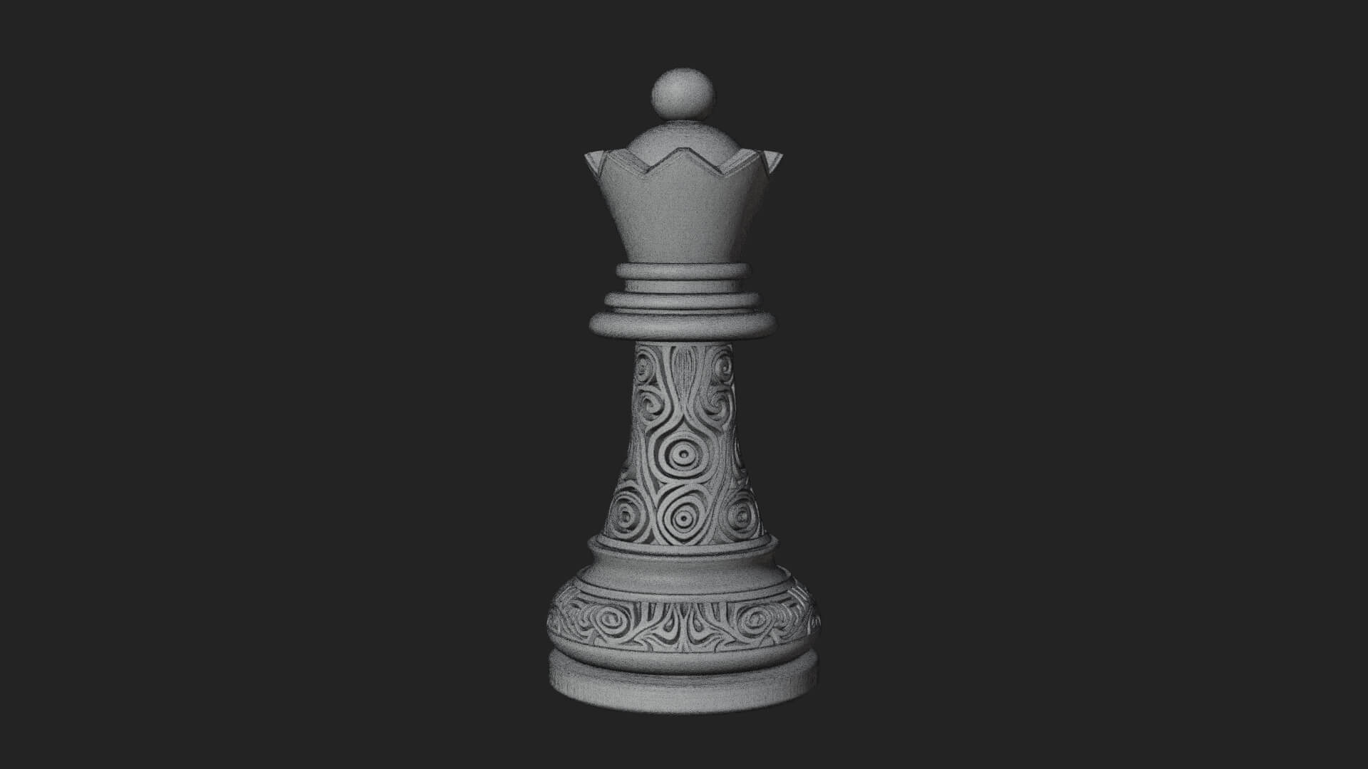 Ornate Chess Piece Statue Design 15 3D Print Model 3D Model