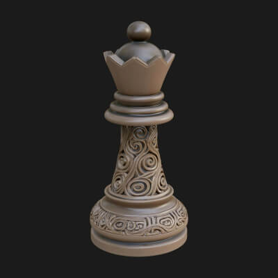 Ornate Chess Piece Statue Design 15 3D Print Model