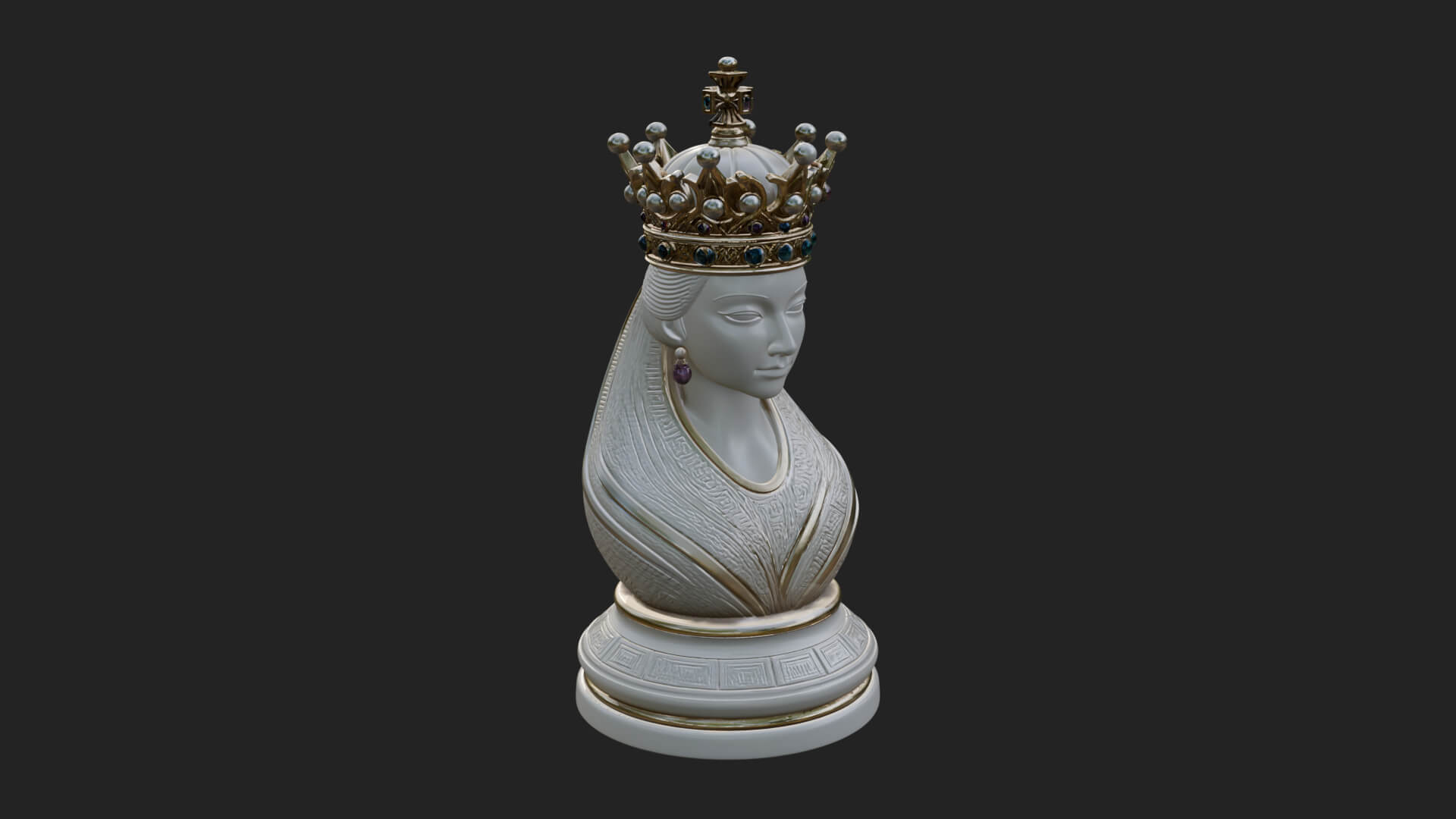 Ornate Chess Piece Statue Design 150 3D Print Model 3D Model