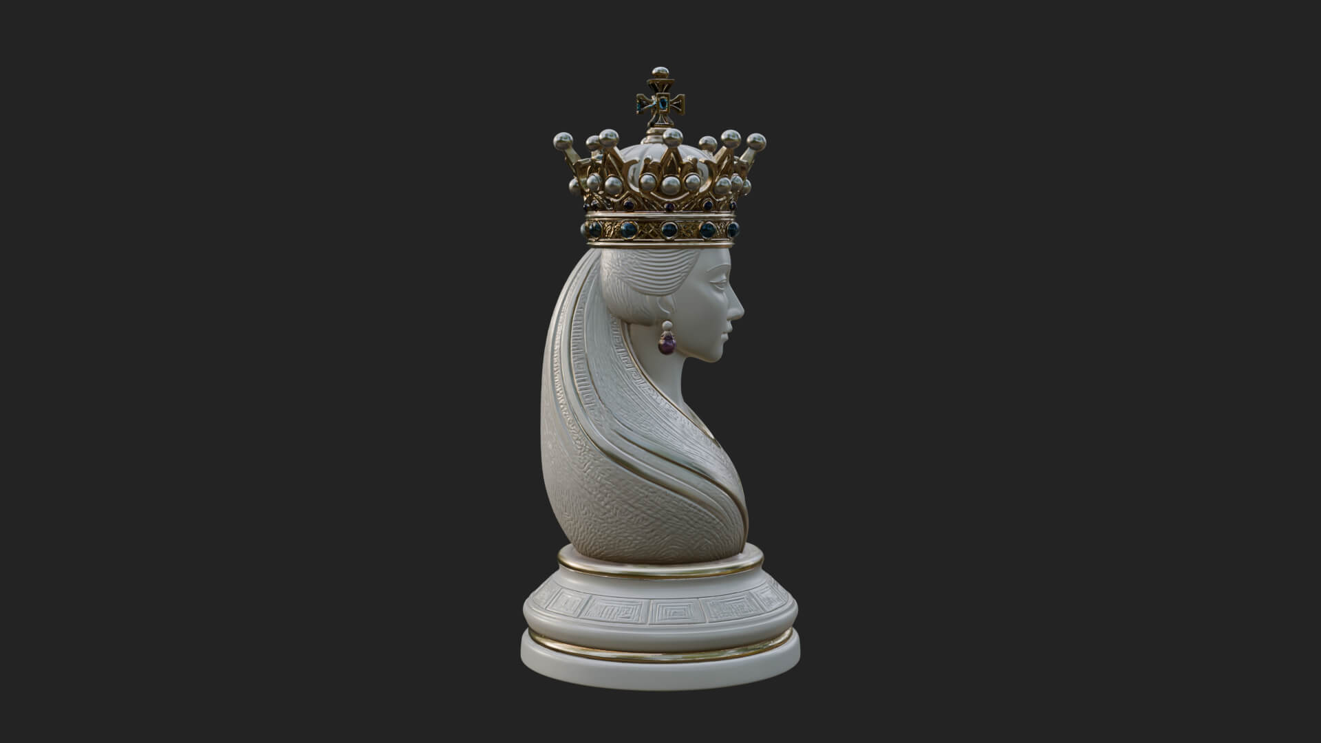 Ornate Chess Piece Statue Design 150 3D Print Model 3D Model